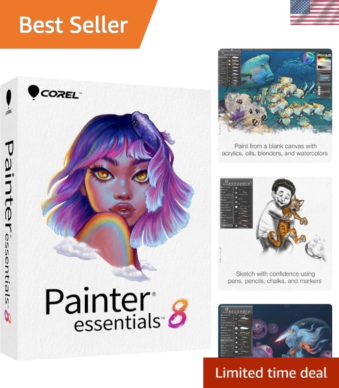 Unleash Creativity with Painter Essentials 8 – Rich Brush Library & AI Tools