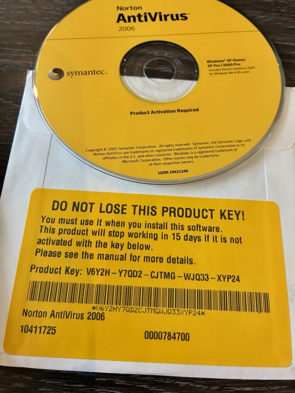 Norton AntiVirus 2004 & 2006 Lot of 2 Computer Software Internet Security Disc gallery