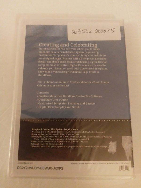 Creative Memories Story Book Creator Plus Software CD-ROM For Windows Sealed gallery