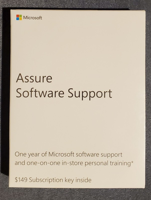MICROSOFT ASSURE Software Support 1 Year One-on-One In Store Training Retail NEW