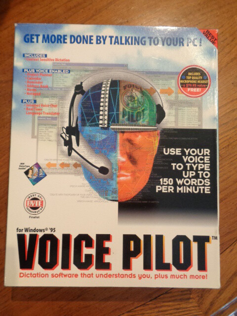 Voice Pilot Computer Dictation Typing Software Windows 95 VTG 1997 CD Headset