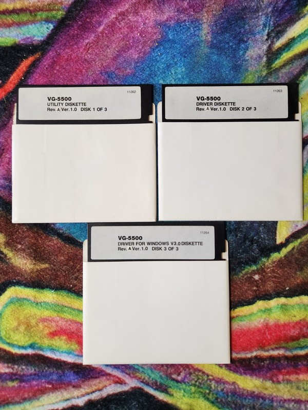 VG-5500 Utility Diskette Ver. 1.0 For Windows 3.0 – Complete Set Of 5.25″ Disks