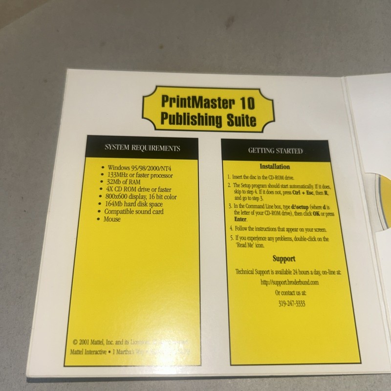 Broderbund PrintMaster 10 Publishing Suite Windows 95 98 2000 Program CD ROM gallery