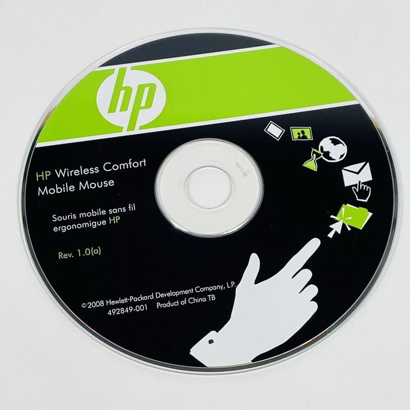 HP Wireless Comfort Mobile Mouse 2008 Rev. 1 .0(a) Software CD 492849-001