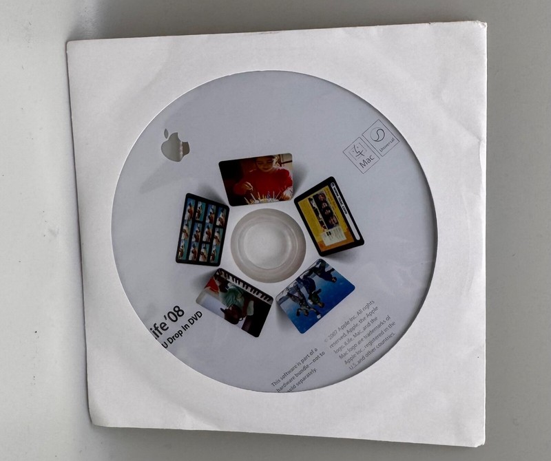 Apple iLife 08 Mac DVD Software iPhoto iMovie iWeb iDVD GB CPU Drop in DVD