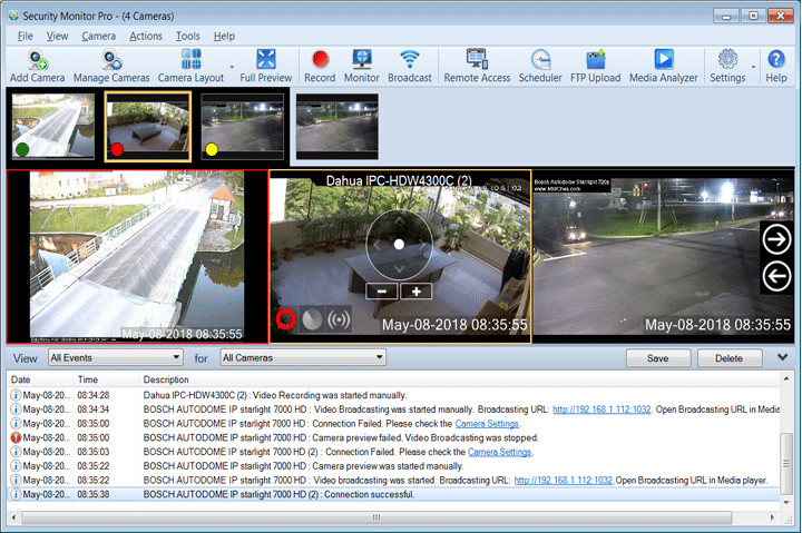 Security Monitor Pro Professional Video Surveillance Software support 2 Cameras