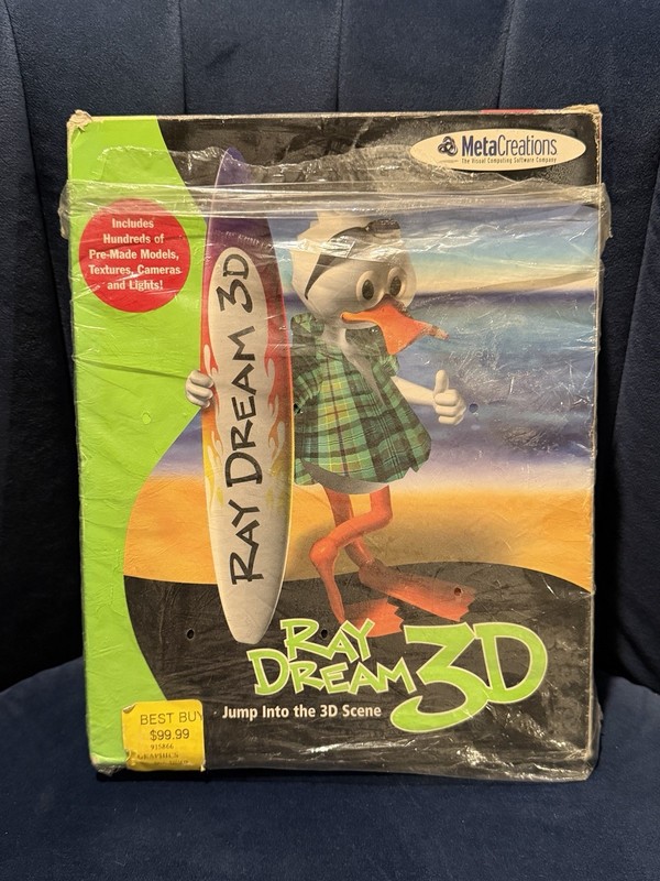 Ray Dream 3D MetaCreations Complete Big Box PC Mac CD ROM Software