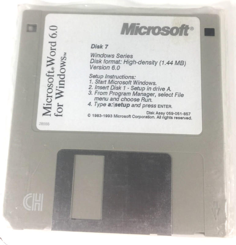 Microsoft Word 6.0 For Windows Version 6.0 | Floppy Disk Set 3.5" Set of 9 gallery