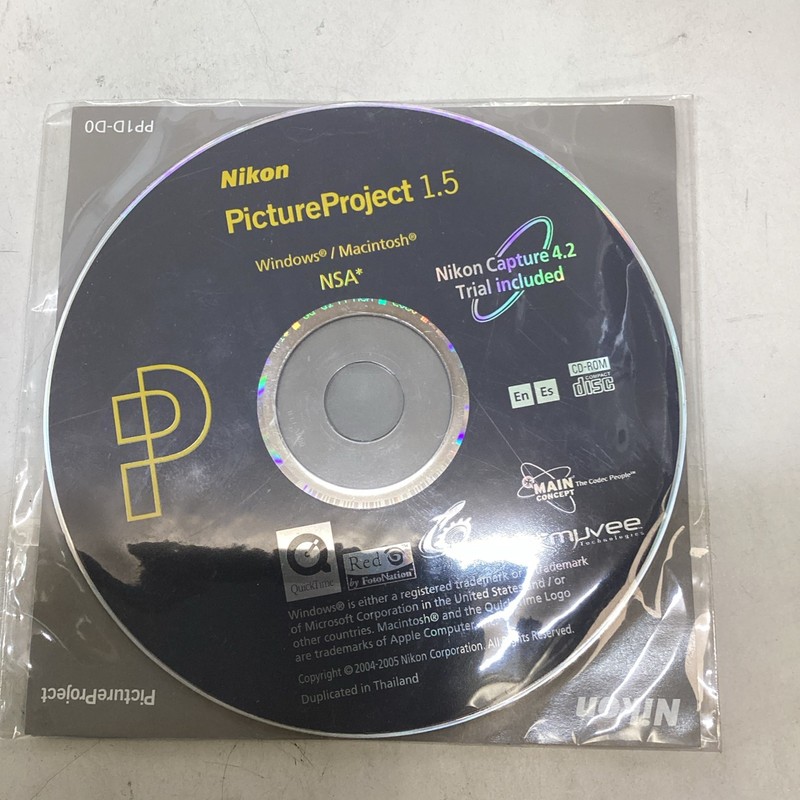 Nikon PictureProject 1.5 for Windows & Macintosh NEW SEALED 2-Discs 2005 PP2E-D0