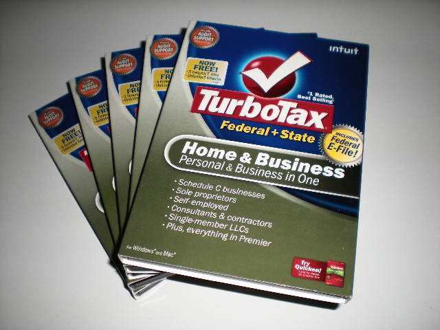 5-lot Turbotax 2008 Home & Business with state. State support discontinued. New.