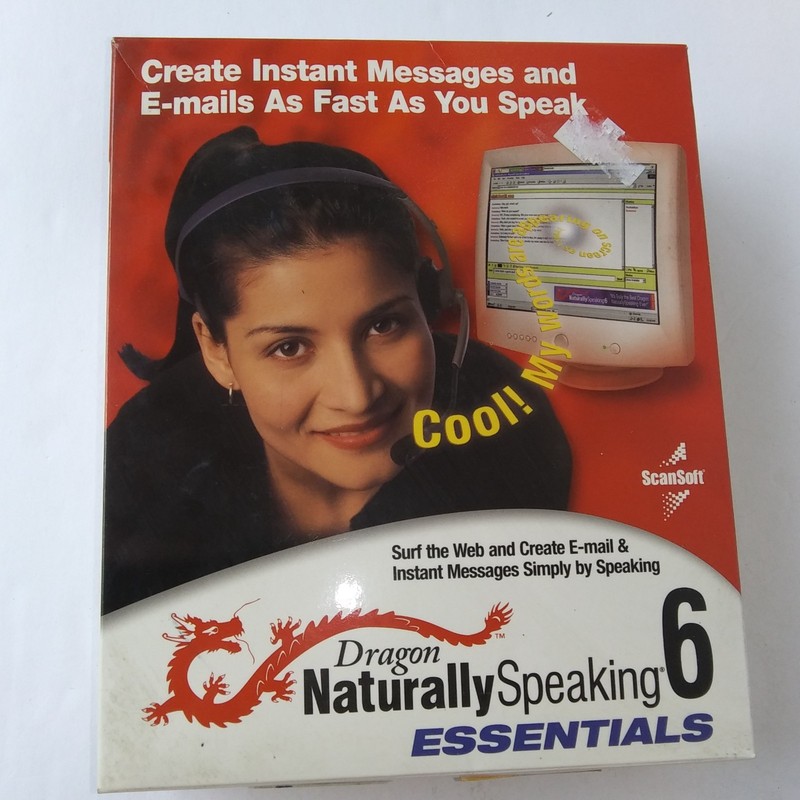 Dragon NaturallySpeaking 6 Essentials Speech Recognition Software Box Set CD Man gallery