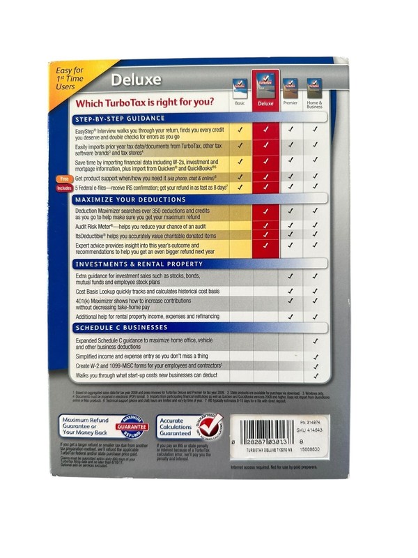 TurboTax Deluxe 2010 Federal Returns + Federal E-File for Windows & MAC gallery