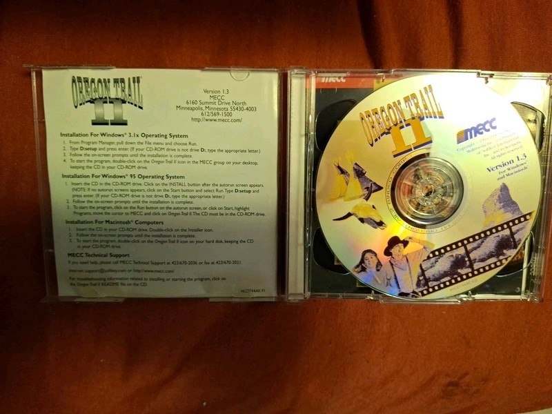 OREGON TRAIL II VERSION 1.3 PC CD-ROM BY MECC, HISTORY FOR WIN 95/MAC, GUC gallery