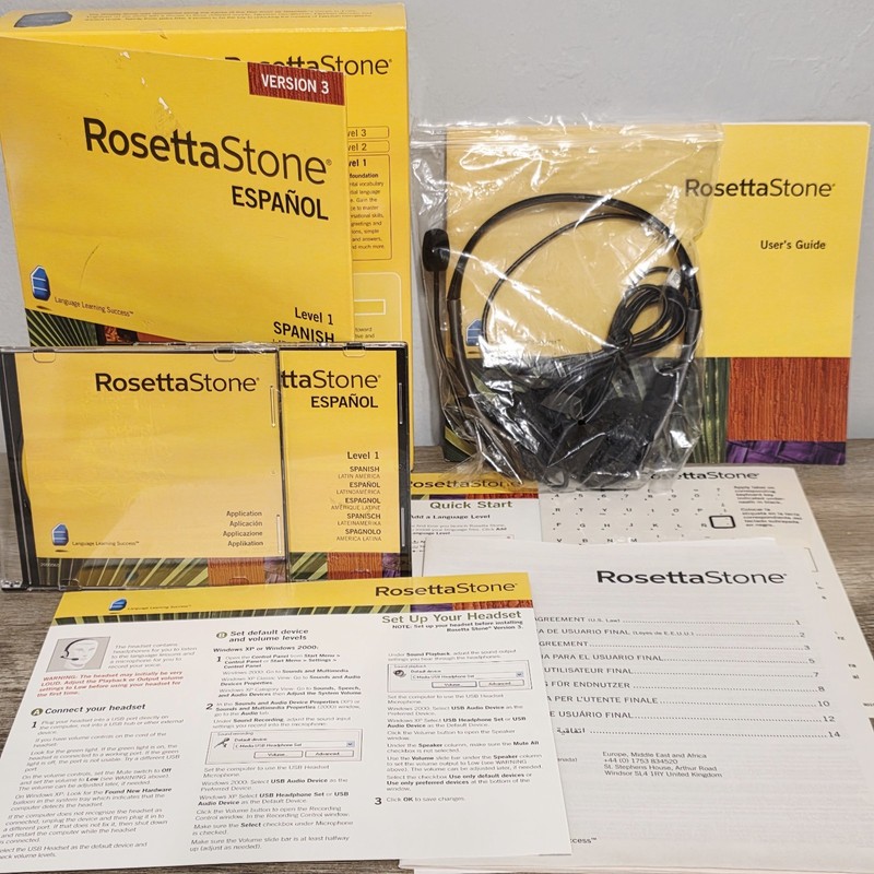 Rosetta Stone 3: Spanish Level 1 Latin America With Headset 2 Discs Guide