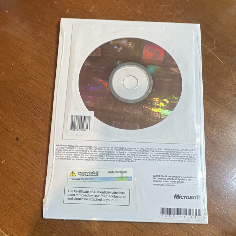 Microsoft Windows XP Professional Version 2002 OEM CD English X10-52148 Sealed gallery