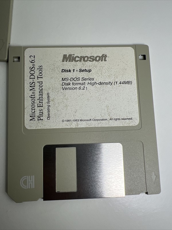 Microsoft MS-DOS•6.2Plus Enhanced ToolsOperating System, 3.5 Disks 1,2, and 3. gallery