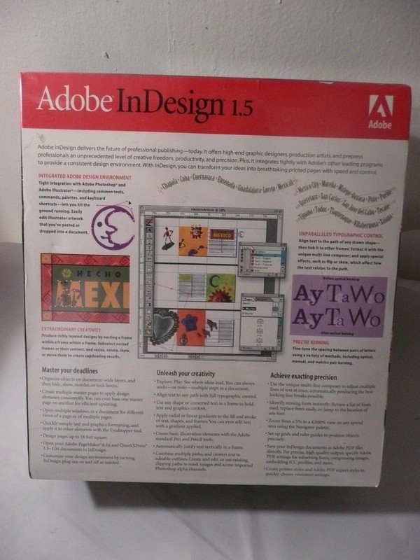 NEW SEALED ADOBE INDESIGN 1.5 PN 17510224 IDSN, 1.5, MACINTOSH, RET, UE, 1PK, CD gallery