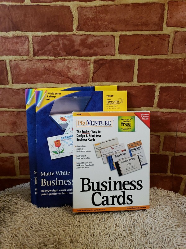 Pro Venture Business Cards Software (Platform: Windows 95) PLUS CARD STOCK 2903
