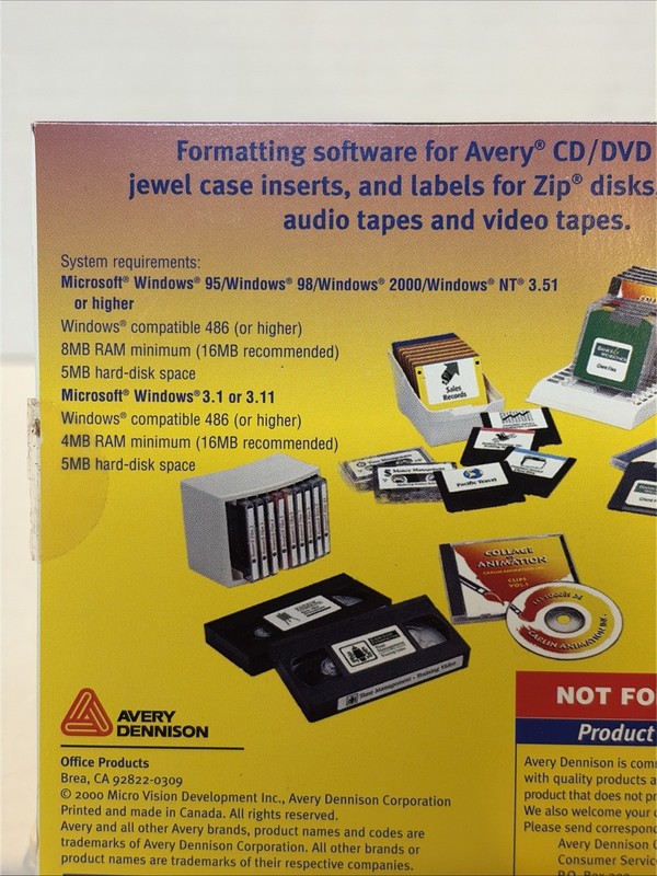 Avery Media Software for Windows 2000/1998 CD-ROM • Media Labels & Insert Cards gallery