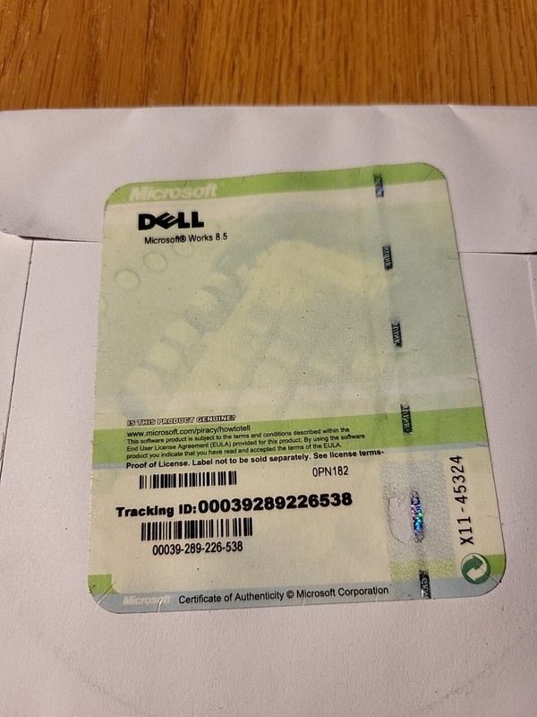 DELL Microsoft Works 8.5 CD With Key Sealed in original envelope gallery