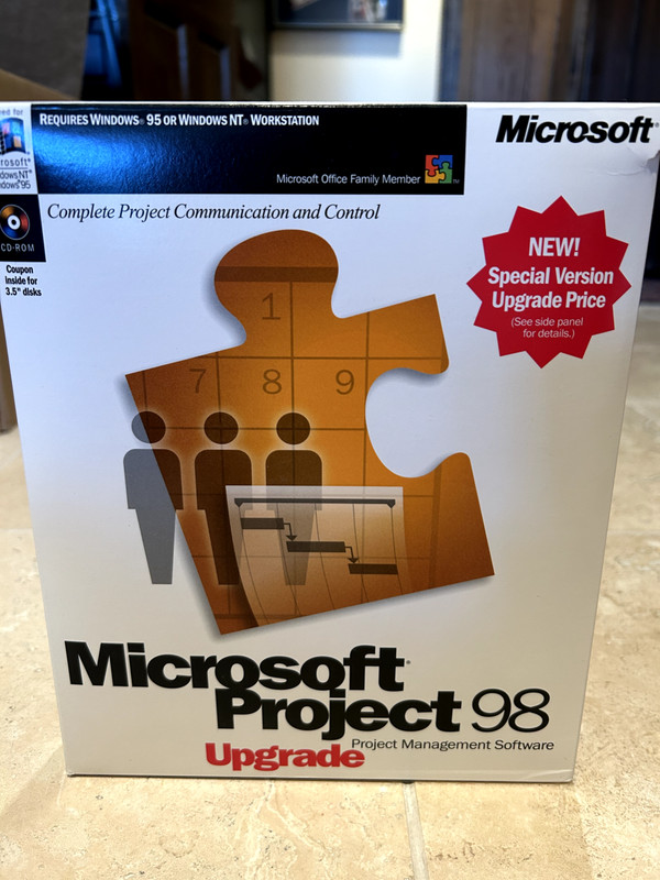 Microsoft Project 98 Vintage Project Management Software Upgrade