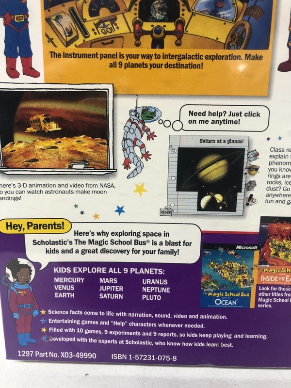 MICROSOFT Scholastic's The Magic School Bus Explores the Solar System (PC, 1996) gallery