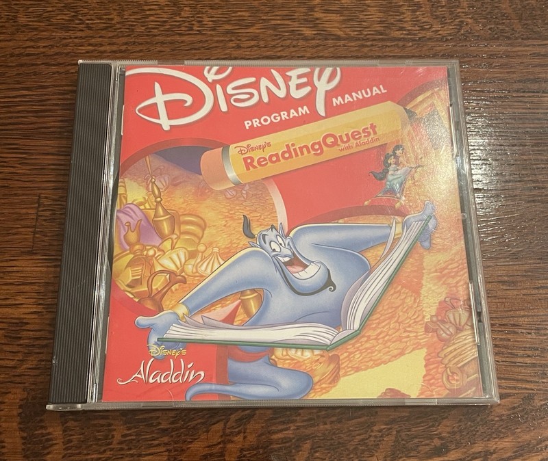Disney Reading Quest With Aladdin Windows Mac CD-ROM Computer Game Vintage 1998