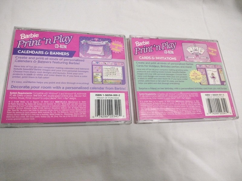 Barbie Print 'n Play PC CDS Invitations, Decoration, party, Calendar & Banners gallery