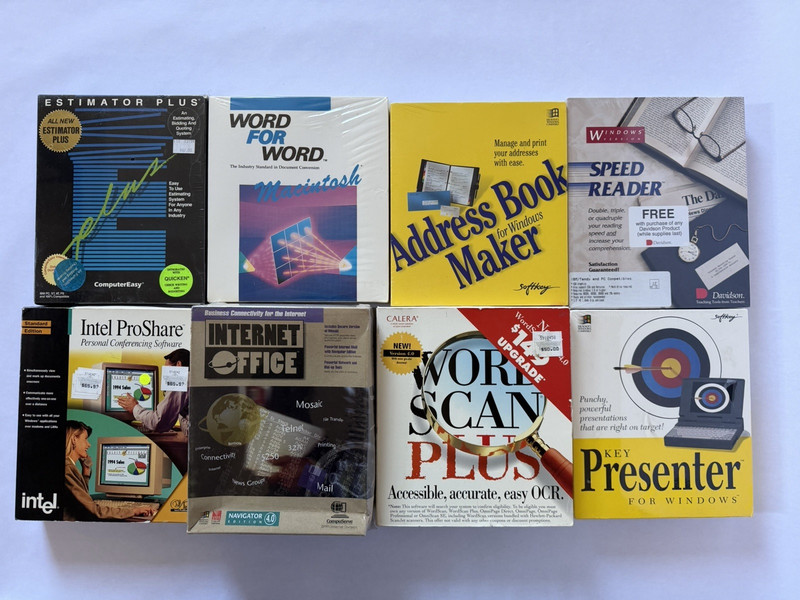 Vintage Computer Software Program Lot on Floppy Disc New Factory Sealed Big Box gallery