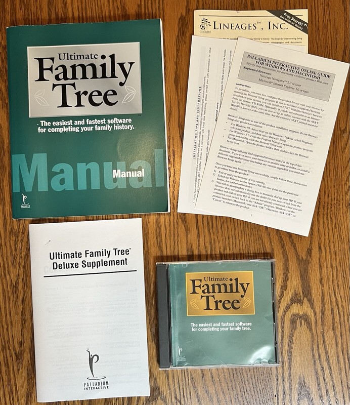 Ultimate Family Tree Deluxe Software PC CD ROM 1997 Ancestry Genealogy