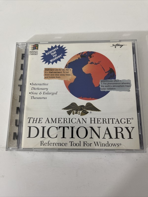 The American Heritage Dictionary, Refernce Tool For Windows (CDROM)