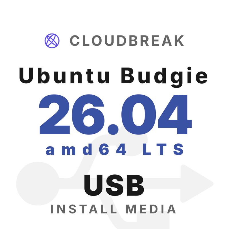 Ubuntu Budgie 26.04 amd64 LTS Bootable/Live Install USB NEW