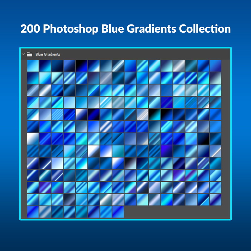 200 Photoshop Blue Gradients Collection