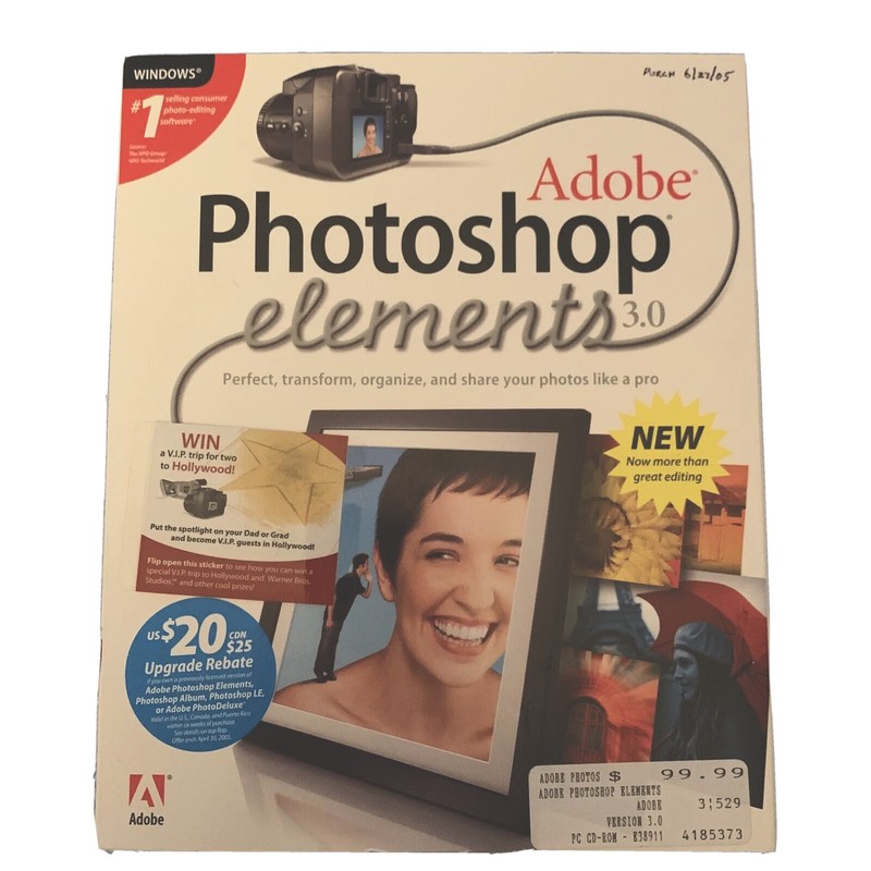 Adobe Photoshop Elements 3.0 - New Open Stock In Box