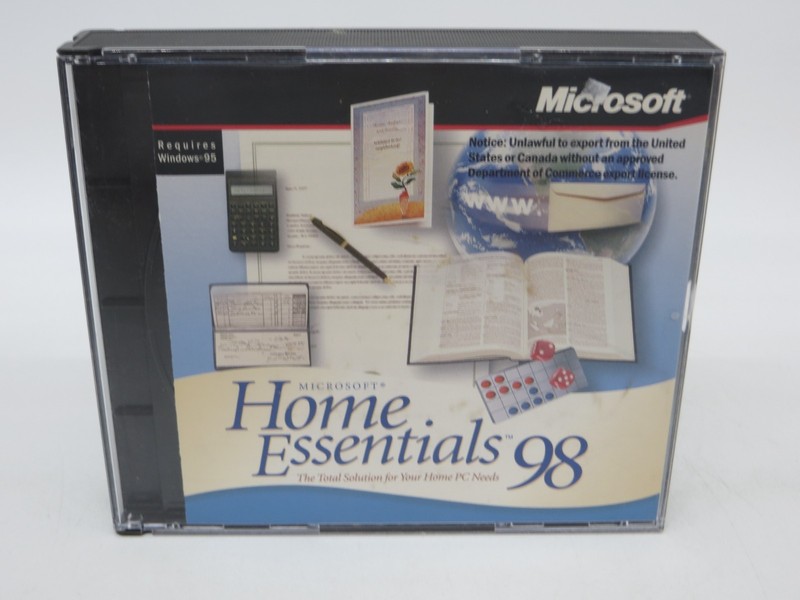 Microsoft Home Essentials 98 PC Software For Windows 95 Set Of 4 Disks