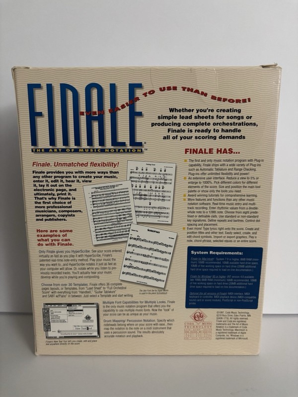 Finale 98 The Art Of Music Notation Macintosh Software - Near Mint Disc! gallery