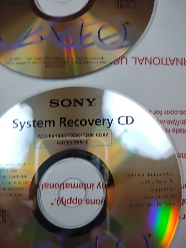 PCG-FX150K 140K Recovery Computer Sony CDs CD-ROMS System Restore VAIO Desktop gallery