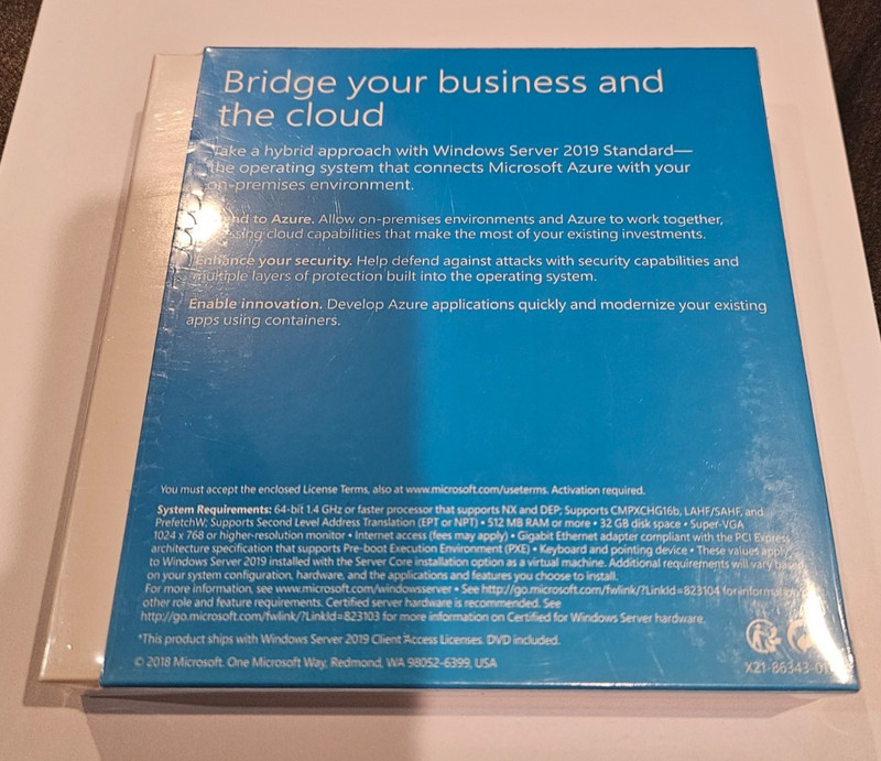 Windows Server 2019 Standard 10 clients 16 core p73-07701 BRAND NEW RETAIL gallery