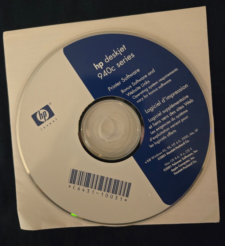 HP Deskjet 940c Series Driver CD for Windows XP, 2000, ME, 98, 95 and More