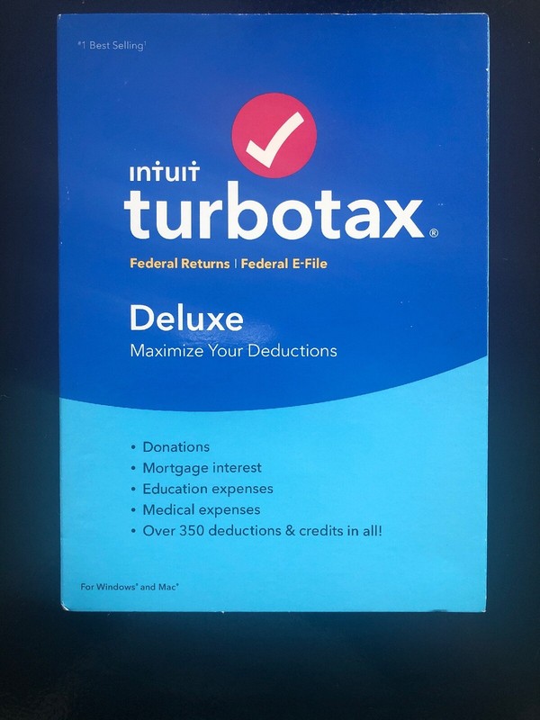 Intuit TurboTax Deluxe 2018 Federal Returns Federal E-File State Returns Irs Tax