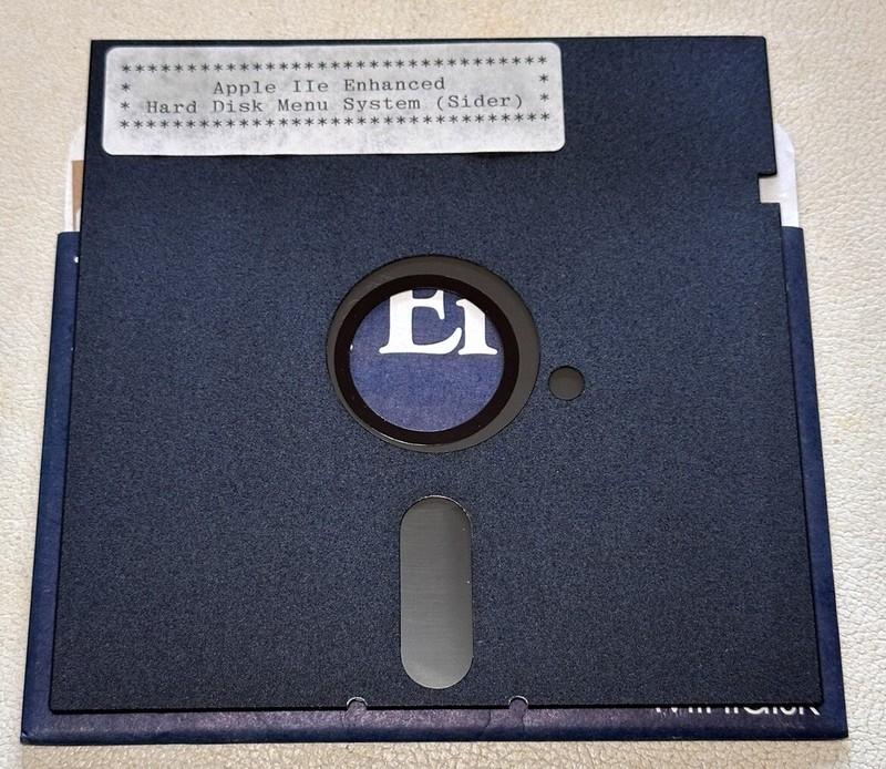 Apple IIe Enhanced Hard Disk Menu System For Sider 5.25” Floppy Vintage
