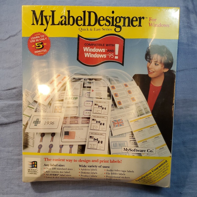 My Label Designer for Windows CD Software Windows 95 PC CD-ROM BRAND NEW!