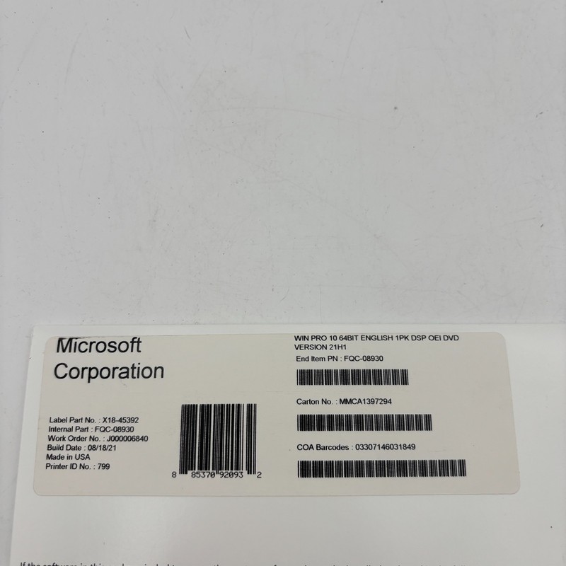 Windows Win 10 pro 64 bit installation DVD w/ Genuine License Product Key New! gallery