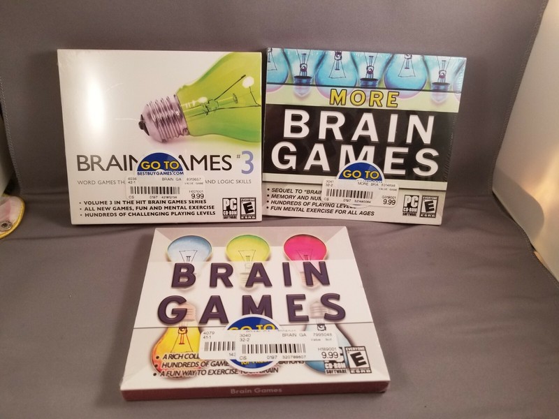 3 BRAIN GAMES CD’S SEALED IN PLASTIC NEW