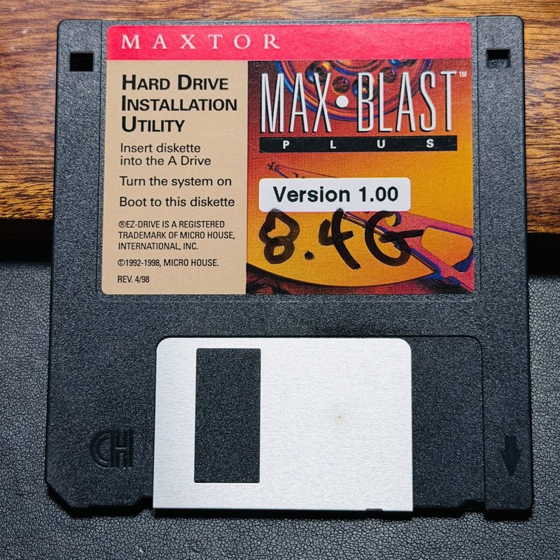 Maxtor Max Blast Plus Hard Drive Installation Utility Diskette Version 1.00