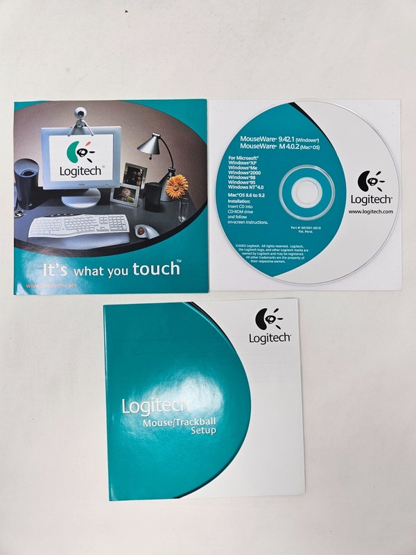 Logitech MouseWare 9.41.1 Windows & M 4.0.2 Mac OS Driver Software CD‑ROM 2001