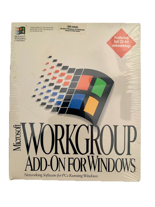 Microsoft Workgroup Add-on For Windows Version 3.11 Network Software New 1993