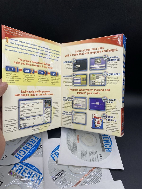 Transparent Language Learn French Now! French Platinum 8 CD-ROMs Preowned gallery