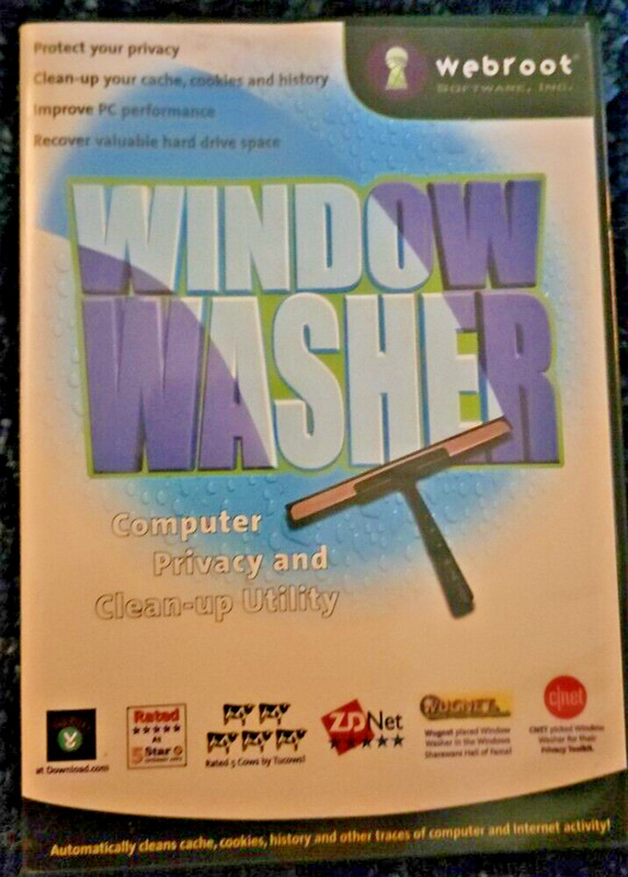 Window Washer 4 PC CD clear hard drive browser history internet activity privacy