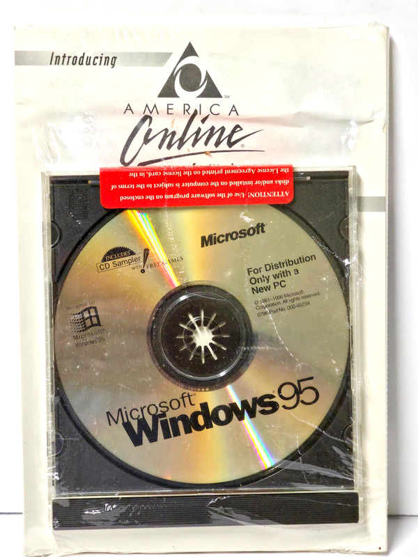 Microsoft Windows 95 CD AOL American Online SEALED